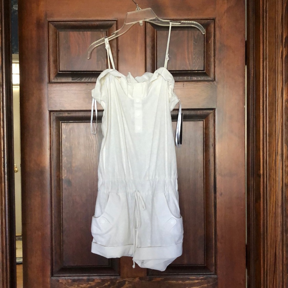 Romper white linen